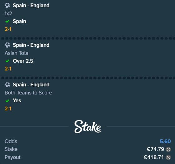 Winning Bet Slip #16