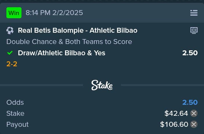 Winning Bet Slip #18