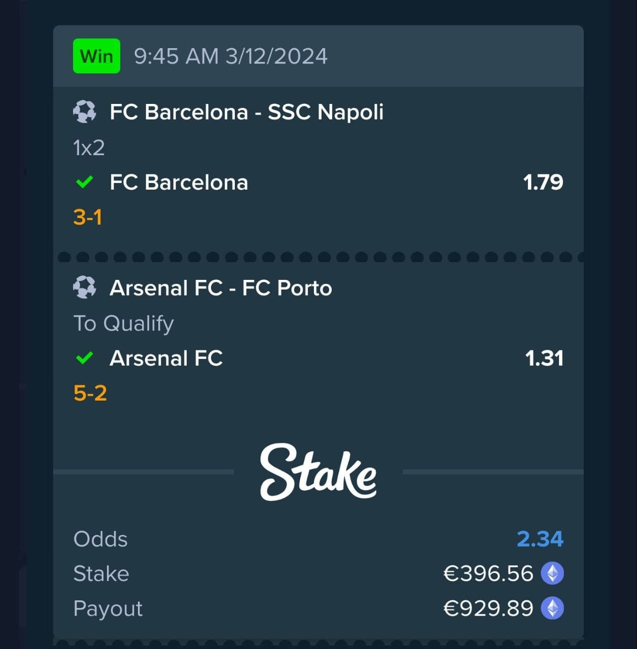 Winning Bet Slip #7